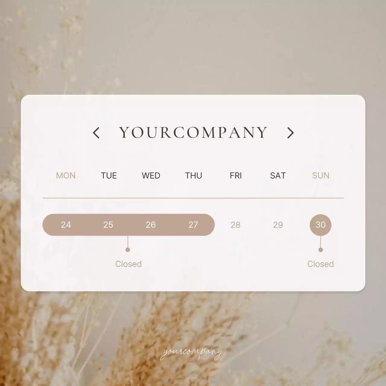 Beige Minimal Calendar Notice Social Media Post