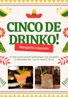 Groen en rood modern restaurant speciale promotie advertentie