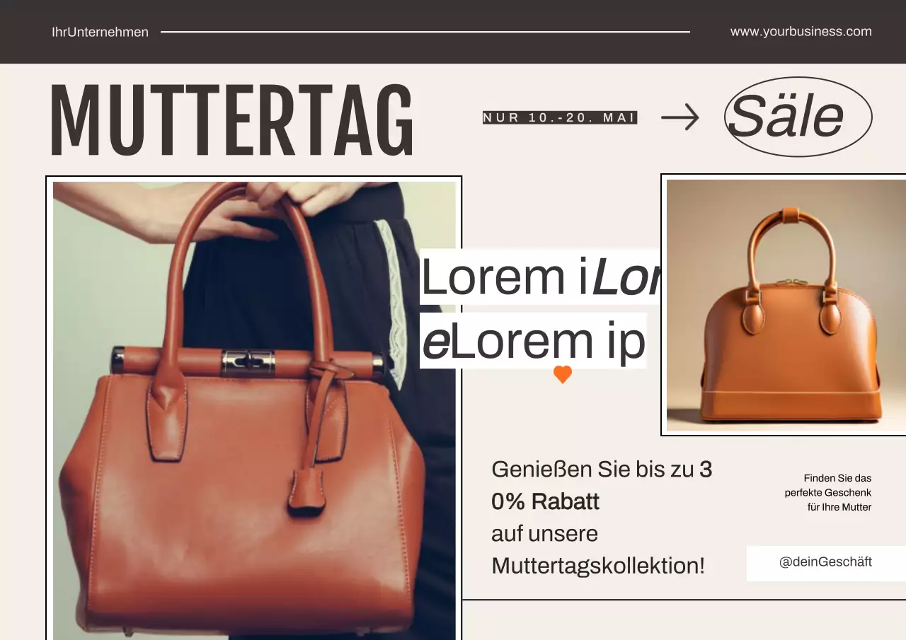 Beige Modern Celebrate Mother's Day Sale Anzeige