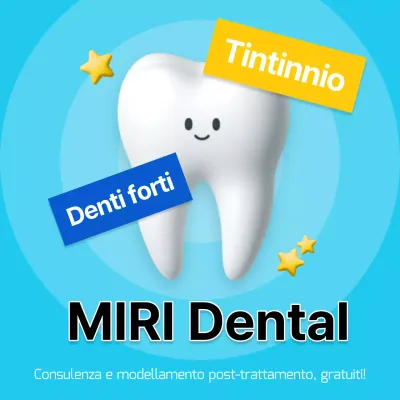Promuovere una semplice consultazione odontoiatrica in azzurro e giallo