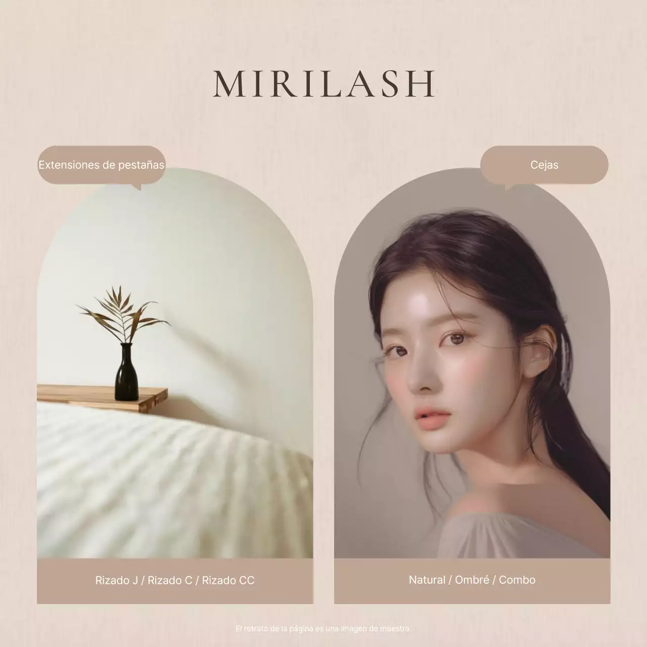 Promueva las extensiones de pestañas modernas en marrones y beiges