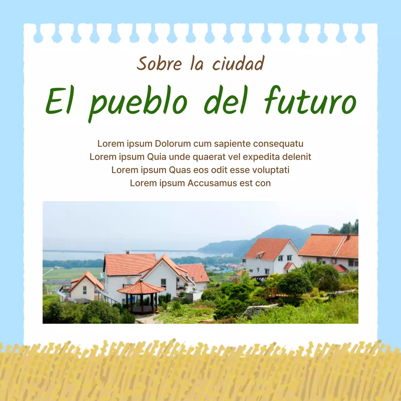 Promover experiencias rurales sencillas en azul claro