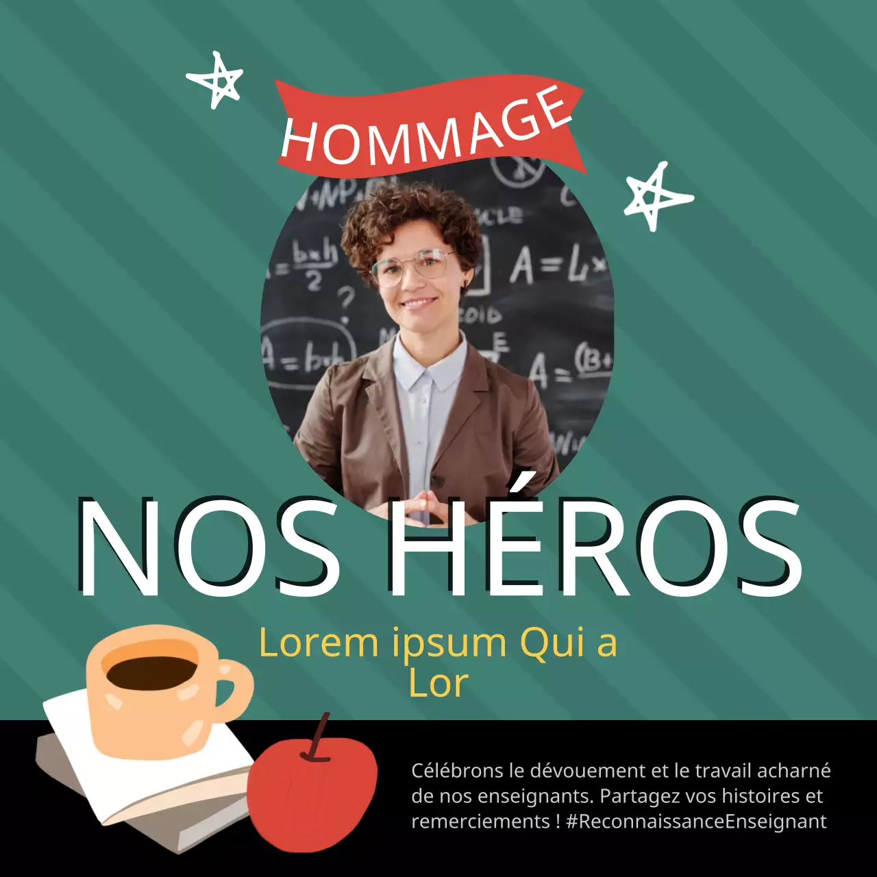 Publicité pour la Semaine nationale d'appréciation des enseignants de Green Animation