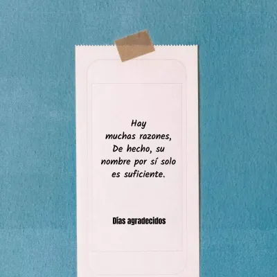 Un emotivo post de Acción de Gracias en azul claro y blanco