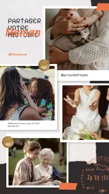 Ivoire Noir Moderne Partagez l'histoire de la photo de votre mère sur Célébrez la fête des mères