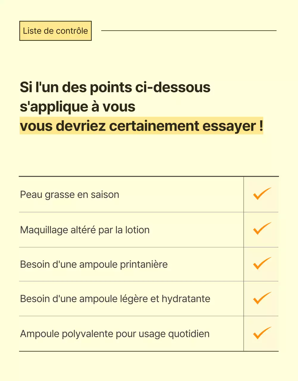 Promouvoir des produits cosmétiques simples pour la peau en jaune et orange