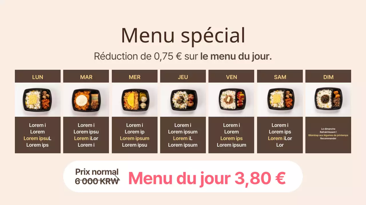 Dépliant promotionnel simple en magasin, imprimé en rose et beige