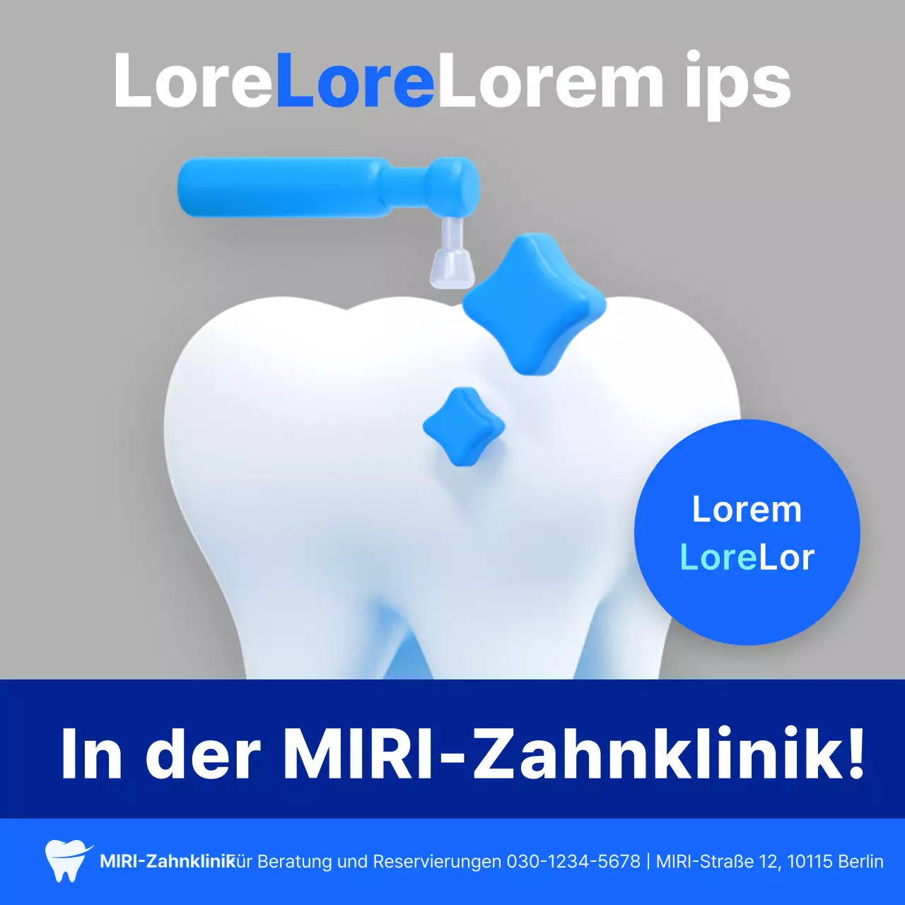 Einfache blaue und marineblaue Hohlraumbehandlungsanzeige