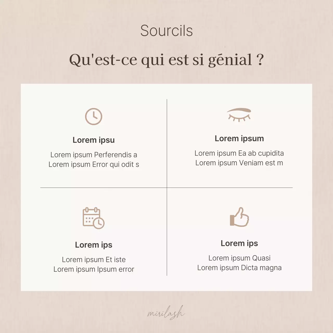 Promouvoir la beauté moderne des cils dans les tons bruns et beiges