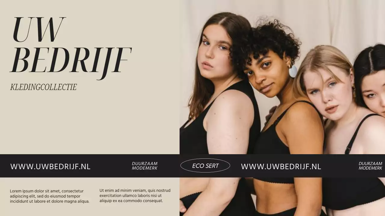 Beige Zwart Modern Fashion Company's Introductie