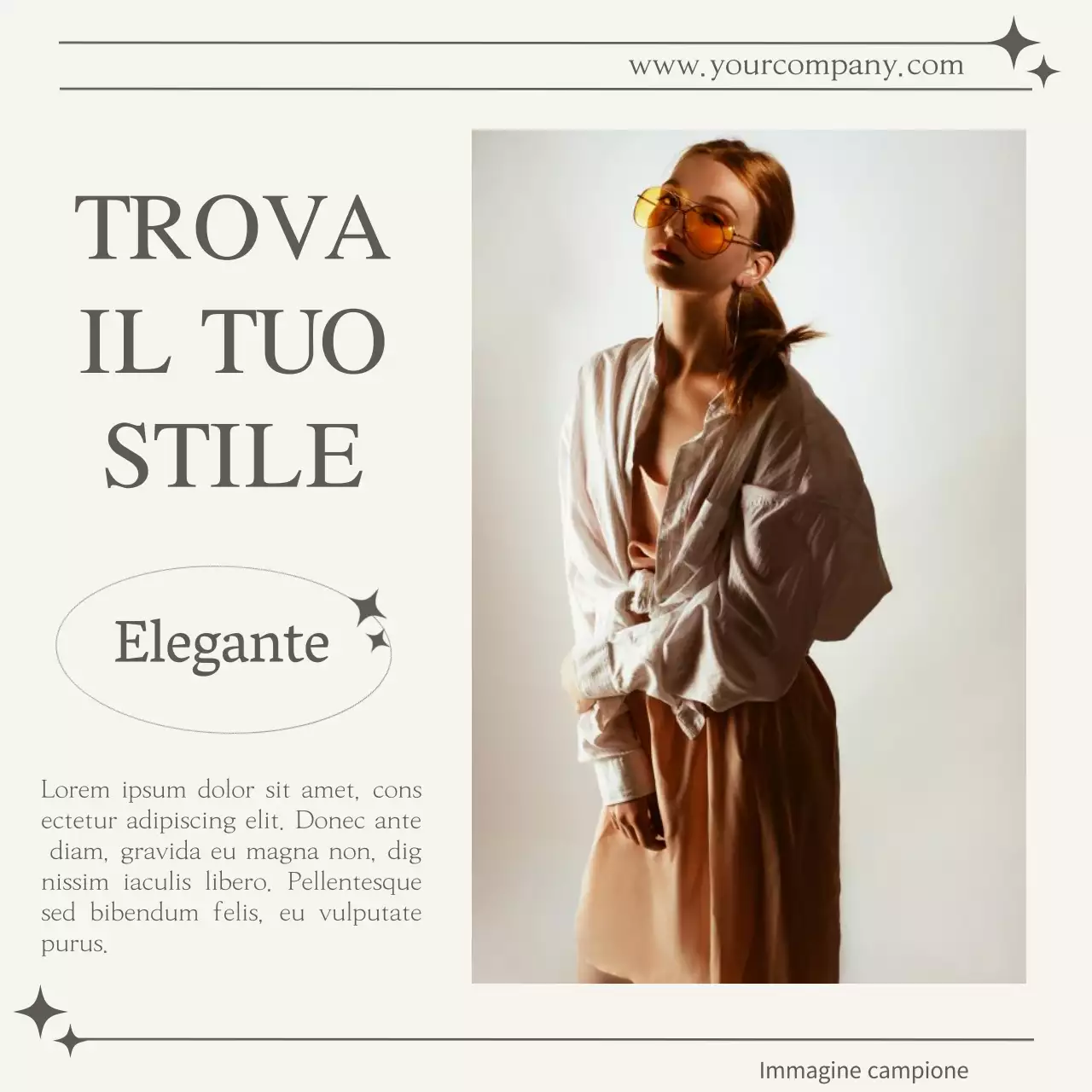 Pubblicità moda elegante beige