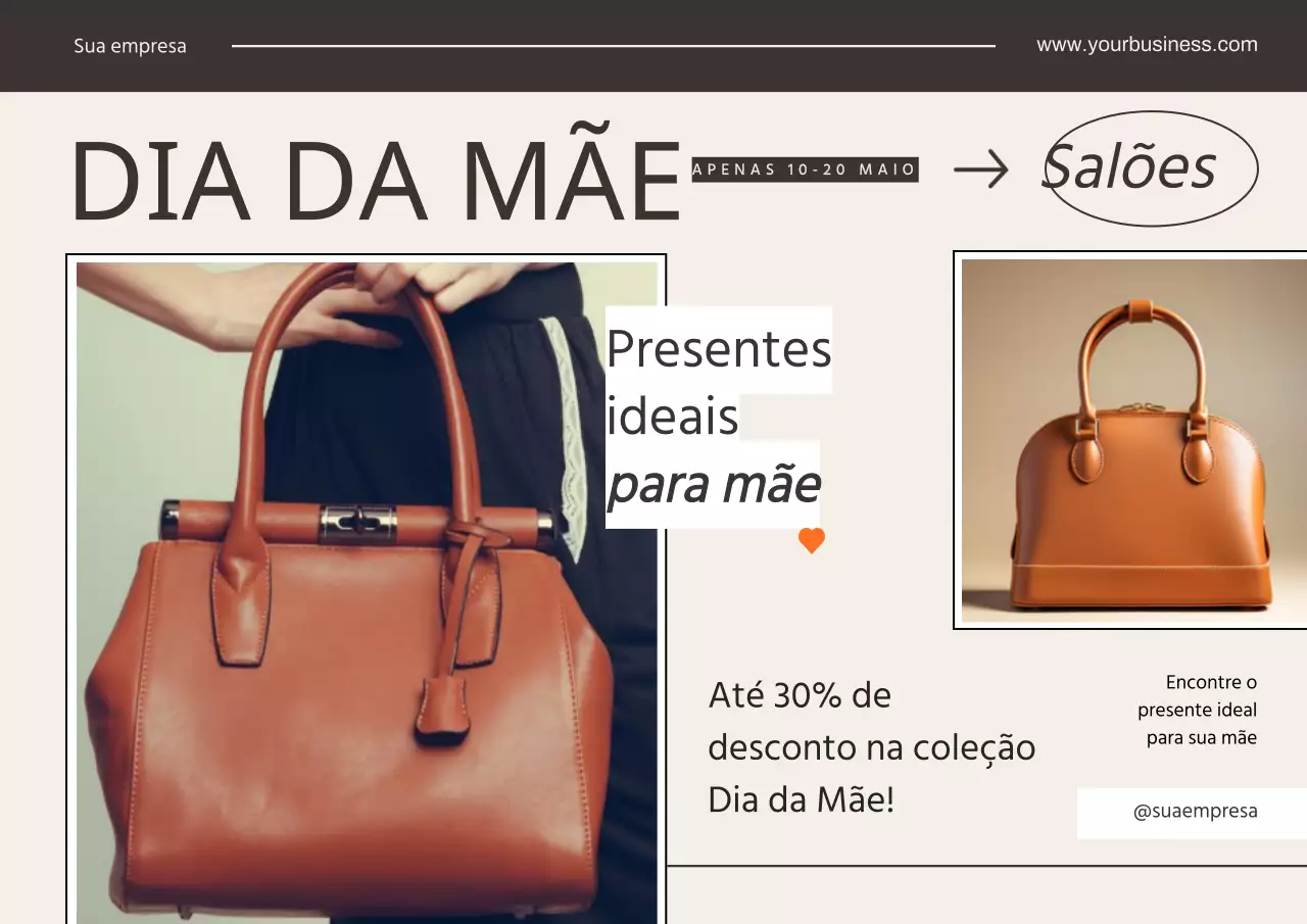 Bege Moderno Celebrar os saldos do Dia da Mãe Anúncio