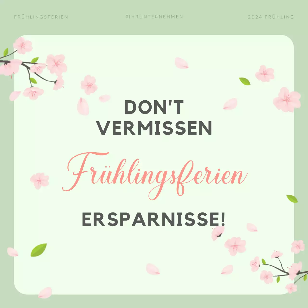 Grün und Rosa Elegant Spring Break Sale Aktion