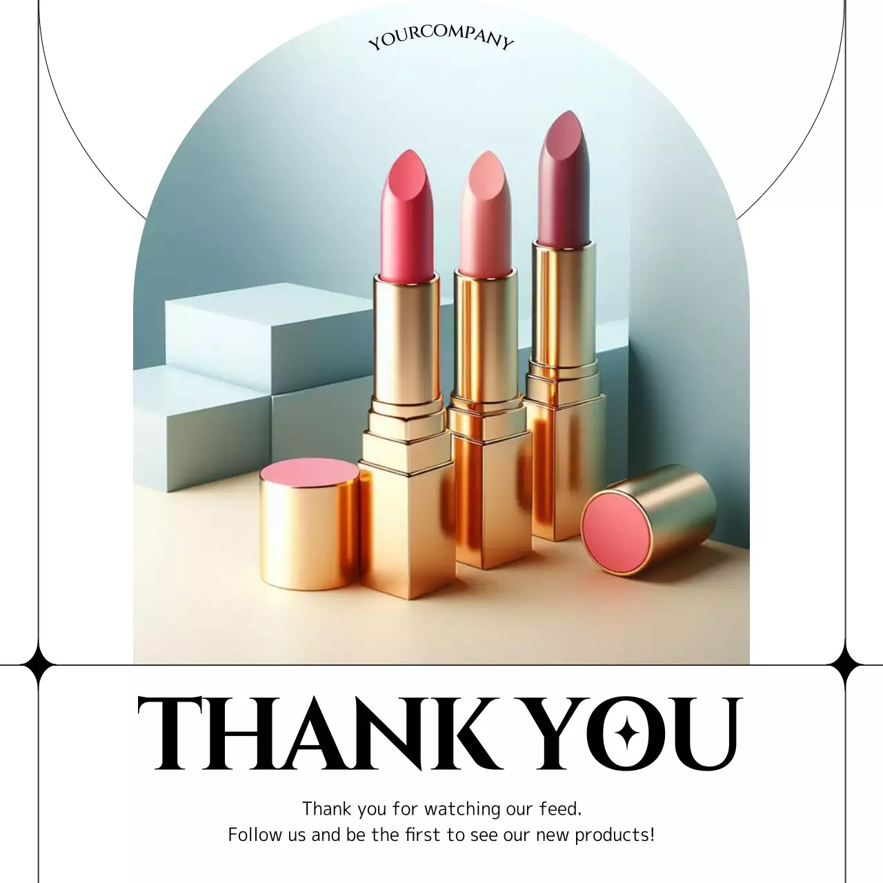 Gold Elegant Cosmetics Thank You Instagram Post