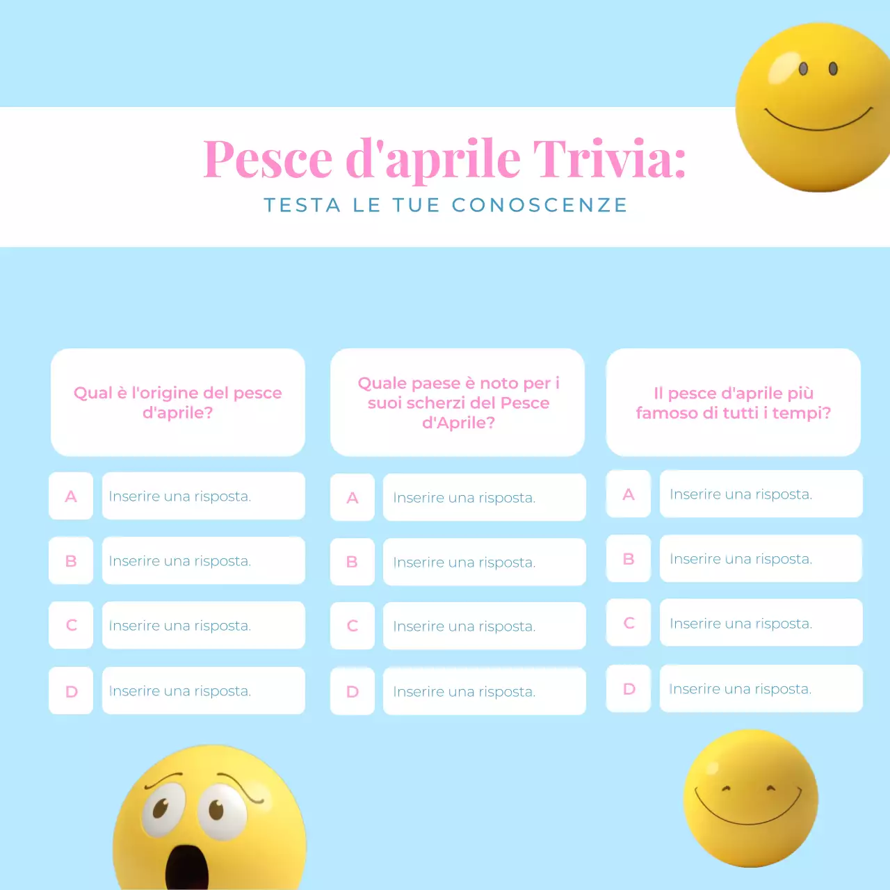 Blu Rosa Classico Pesce d'Aprile Memo Trivia