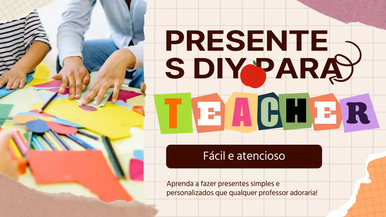 Guia de presentes DIY modernos bege e laranja para professores