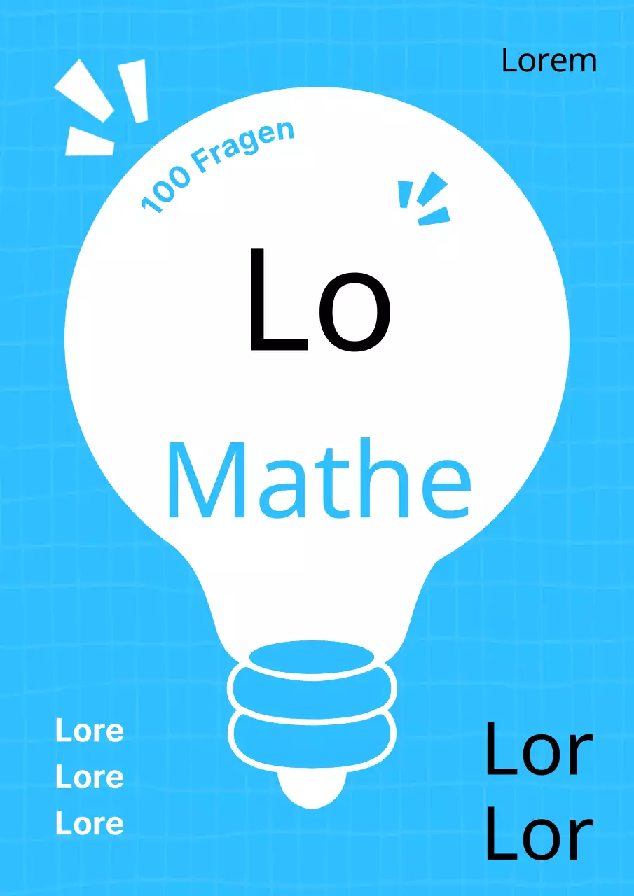 Einfache Mathe-Arbeitsblätter für die Sekundarstufe in Hellblau und Schwarz