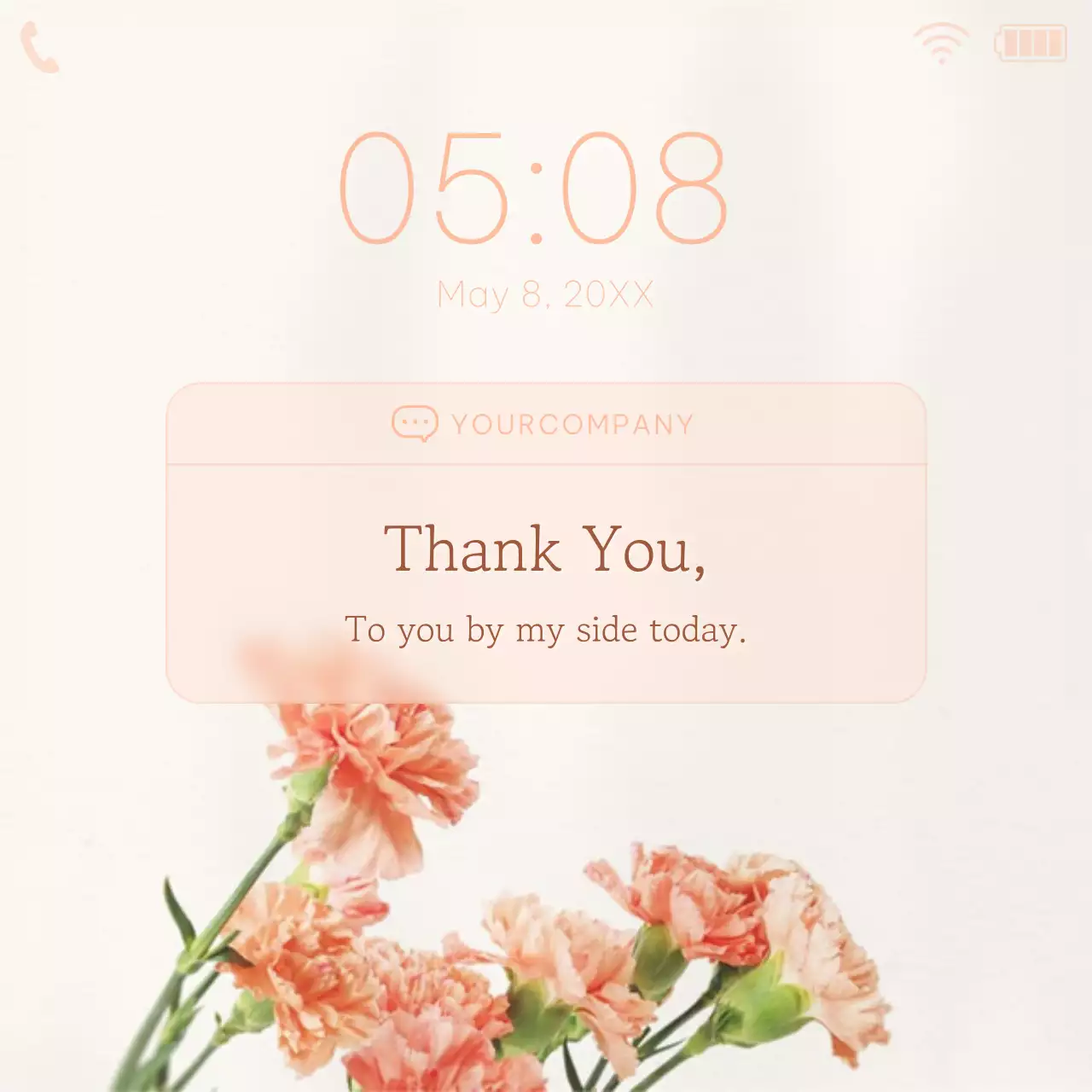 A simple sentimental post in pink and ivory