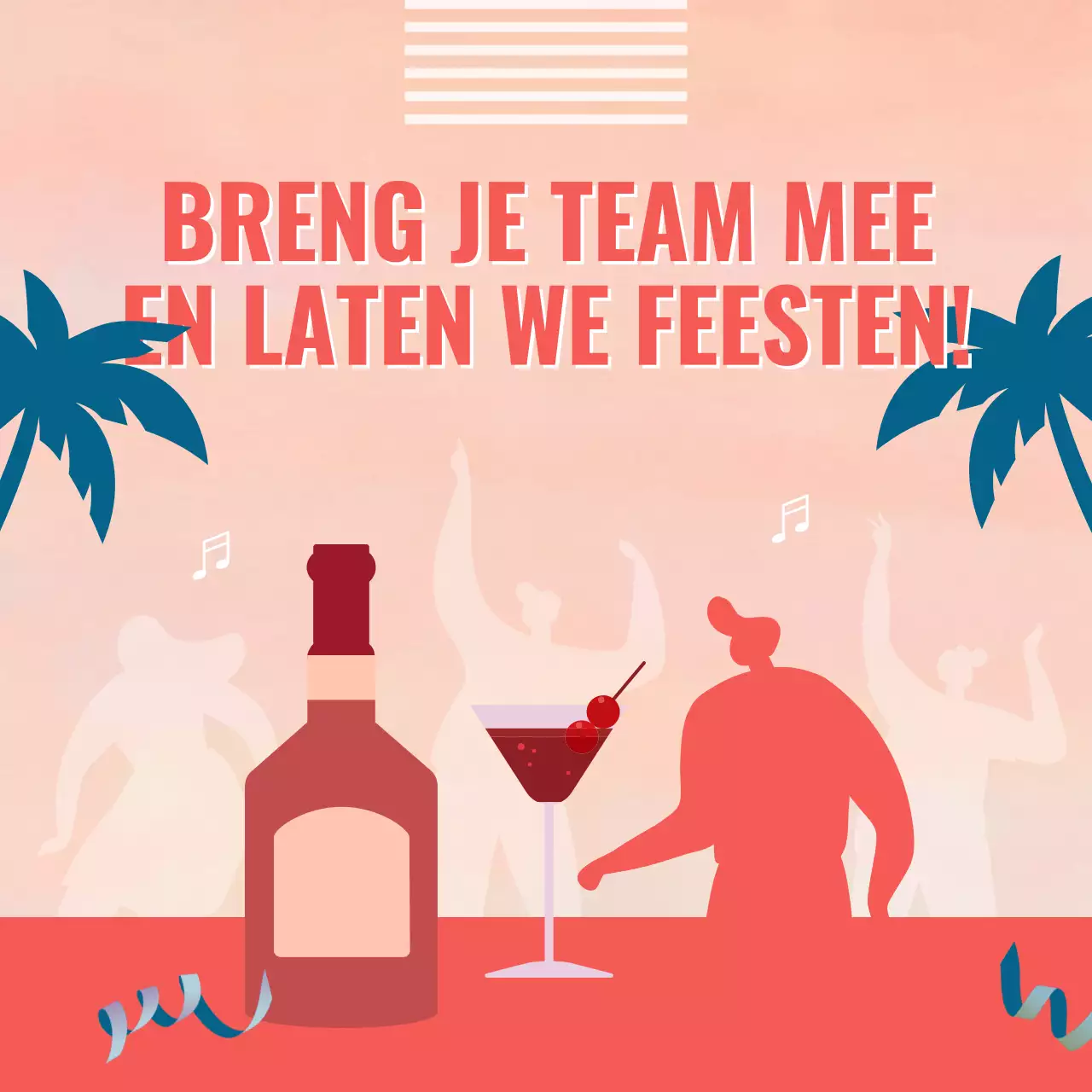 Blauw en Oranje Trendy Bar's Spring Break Party Campagne