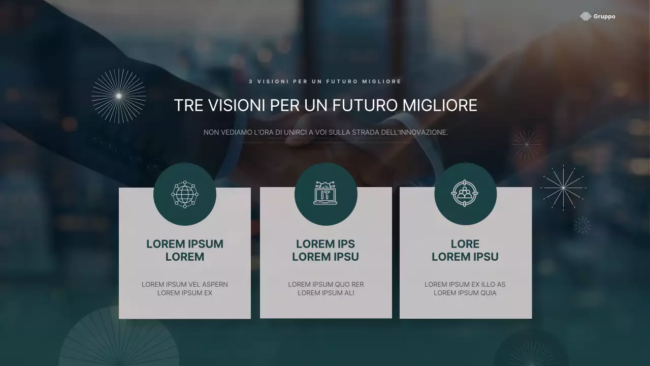 Una semplice presentazione di anniversario in verde e beige