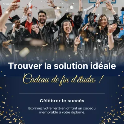 Annonce de cadeau de fin d'études moderne bleu et blanc