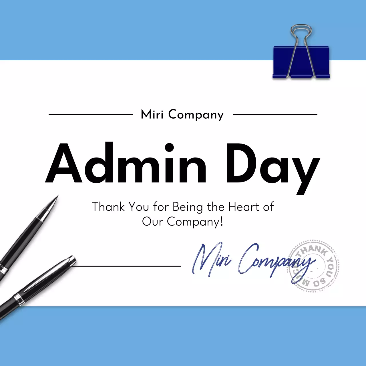 Blue Professional Appreciation Announcement Social Media Post