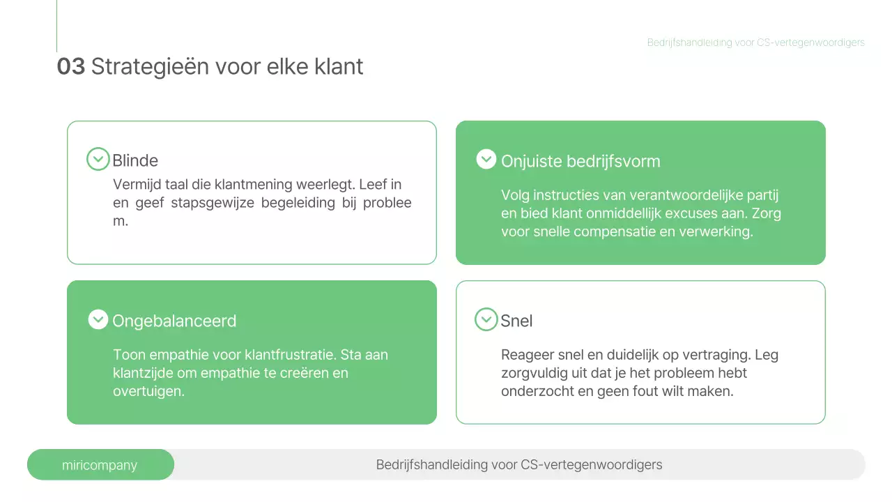Een eenvoudig trainingsdek met groene en grijze werkhandleidingen