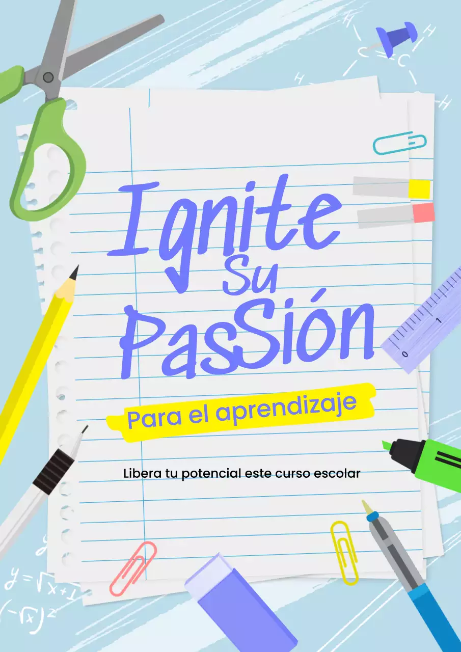 Campaña de vuelta al cole en azul claro