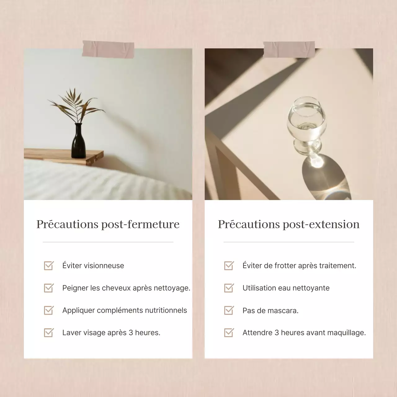 Procédure simple de pose de cils dans une promotion de beauté brune et beige