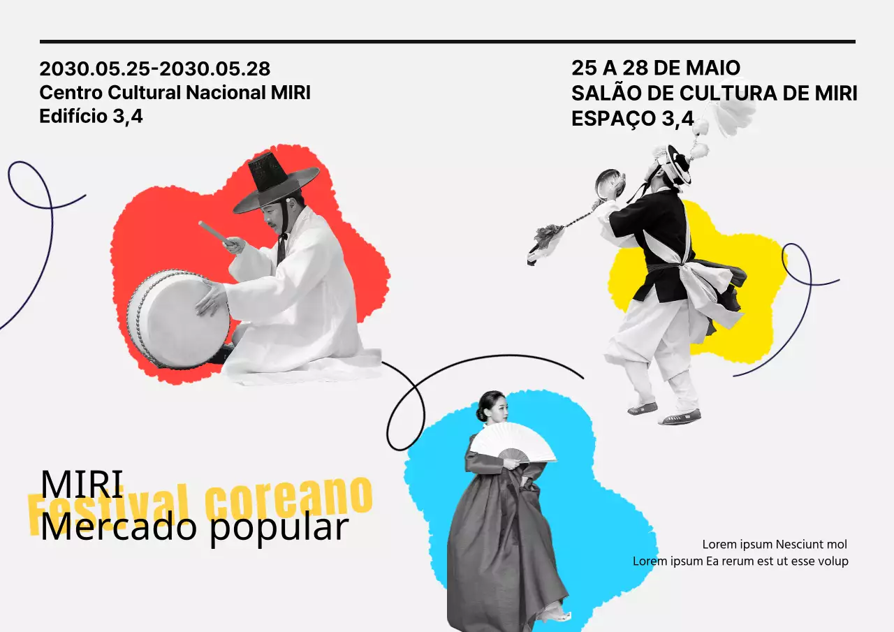 Espectáculos dinâmicos de artes culturais tradicionais coreanas