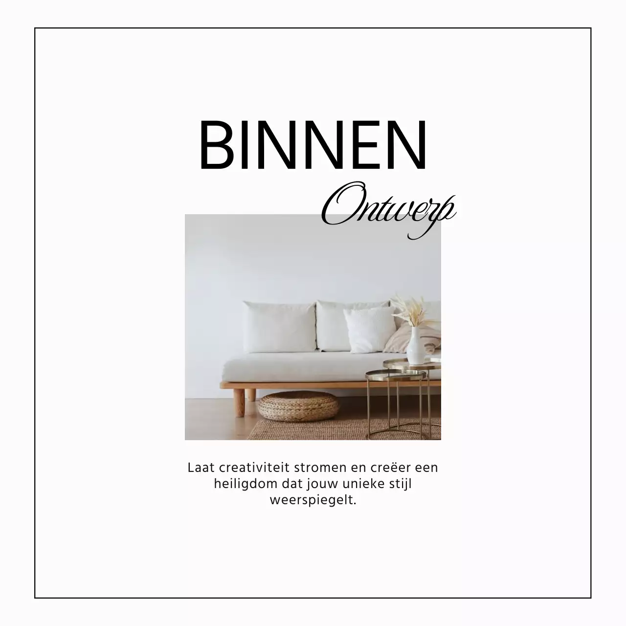 Wit en Zwart Minimalistisch Interieur Blog Promotie