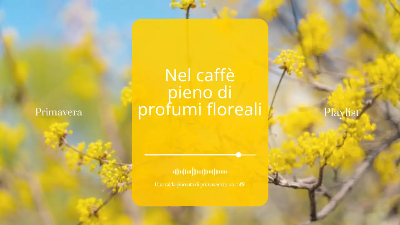 Titolo principale semplice ed erboso per un caffè in rosa e verde