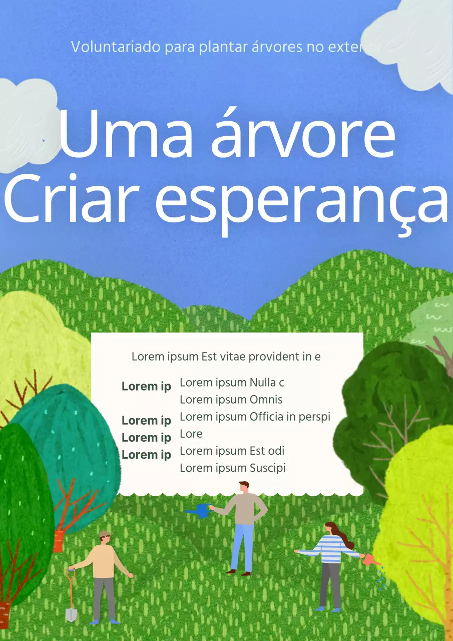 Promova o seu recrutamento de voluntários com um bonito ecrã verde e azul claro