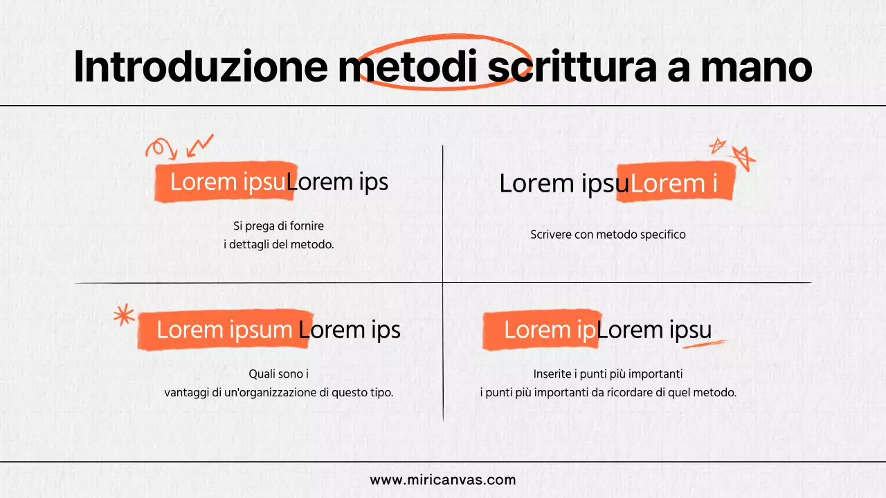 Sull'utilizzo di elementi di calligrafia kitsch in arancione e nero