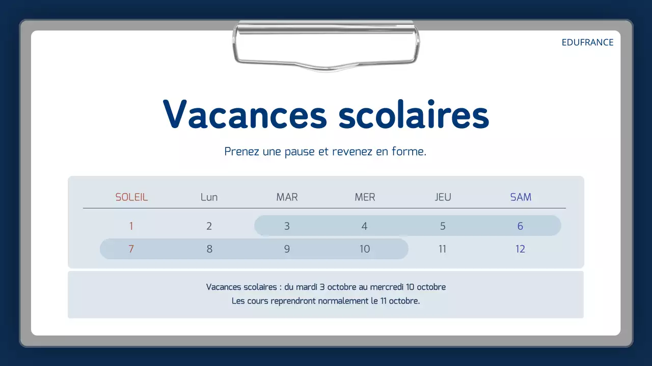 Faire-part d'école simple bleu marine