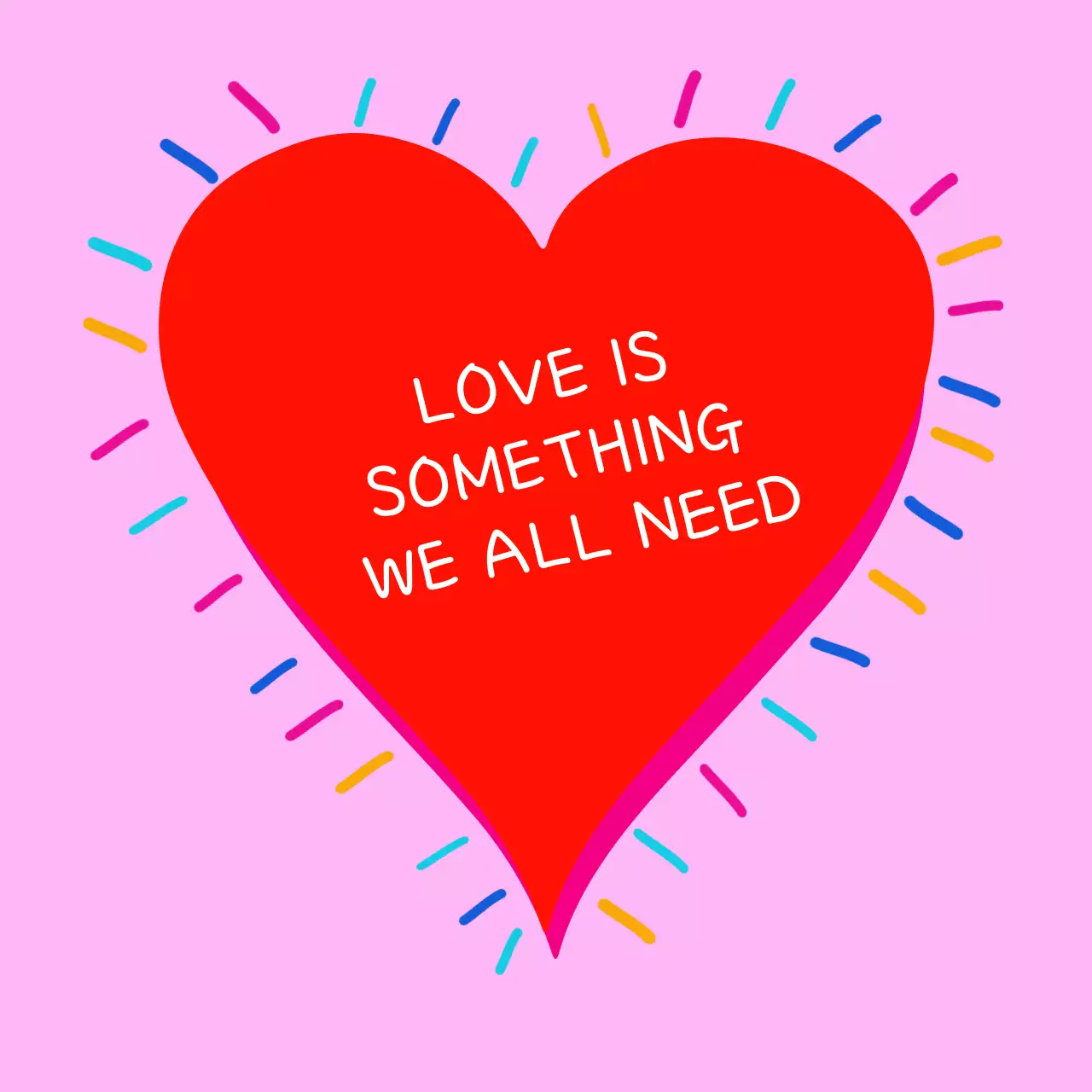 Red Retro Love Card Social Media Post