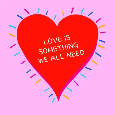 Red Retro Love Card Social Media Post