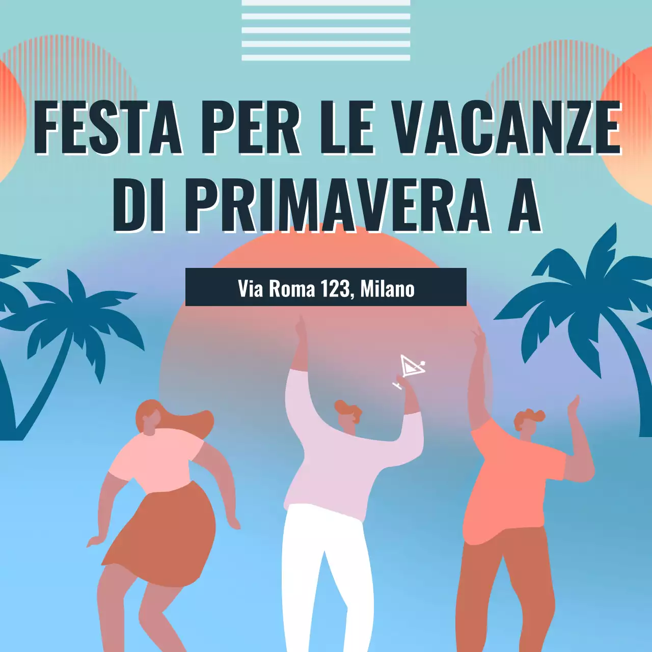 Campagna per le feste di primavera del Bar Trendy Blu e Arancione
