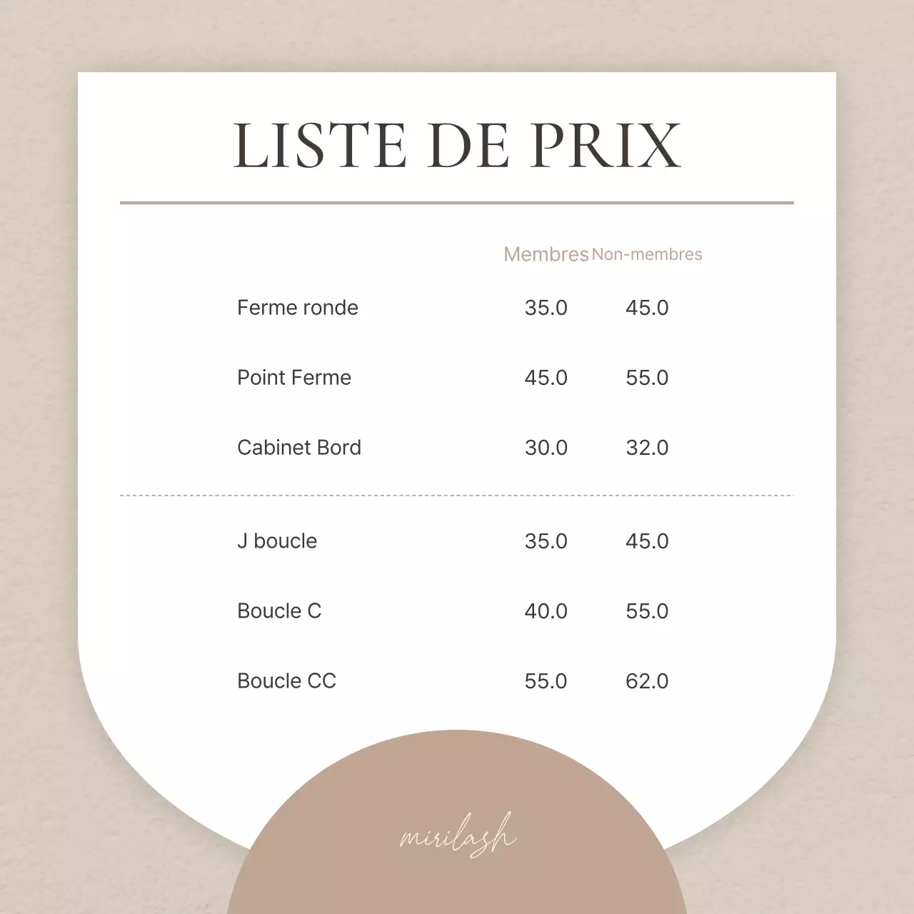 La beauté simple en brun et en beige Informations sur l'événement