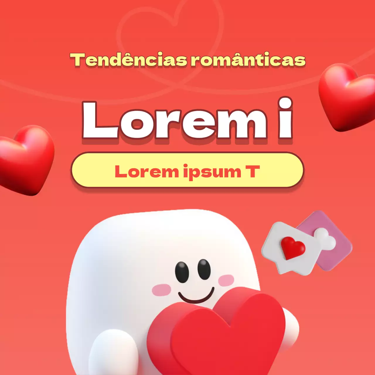 O post do teste de personalidade romântico do Vermelho e Amarelo
