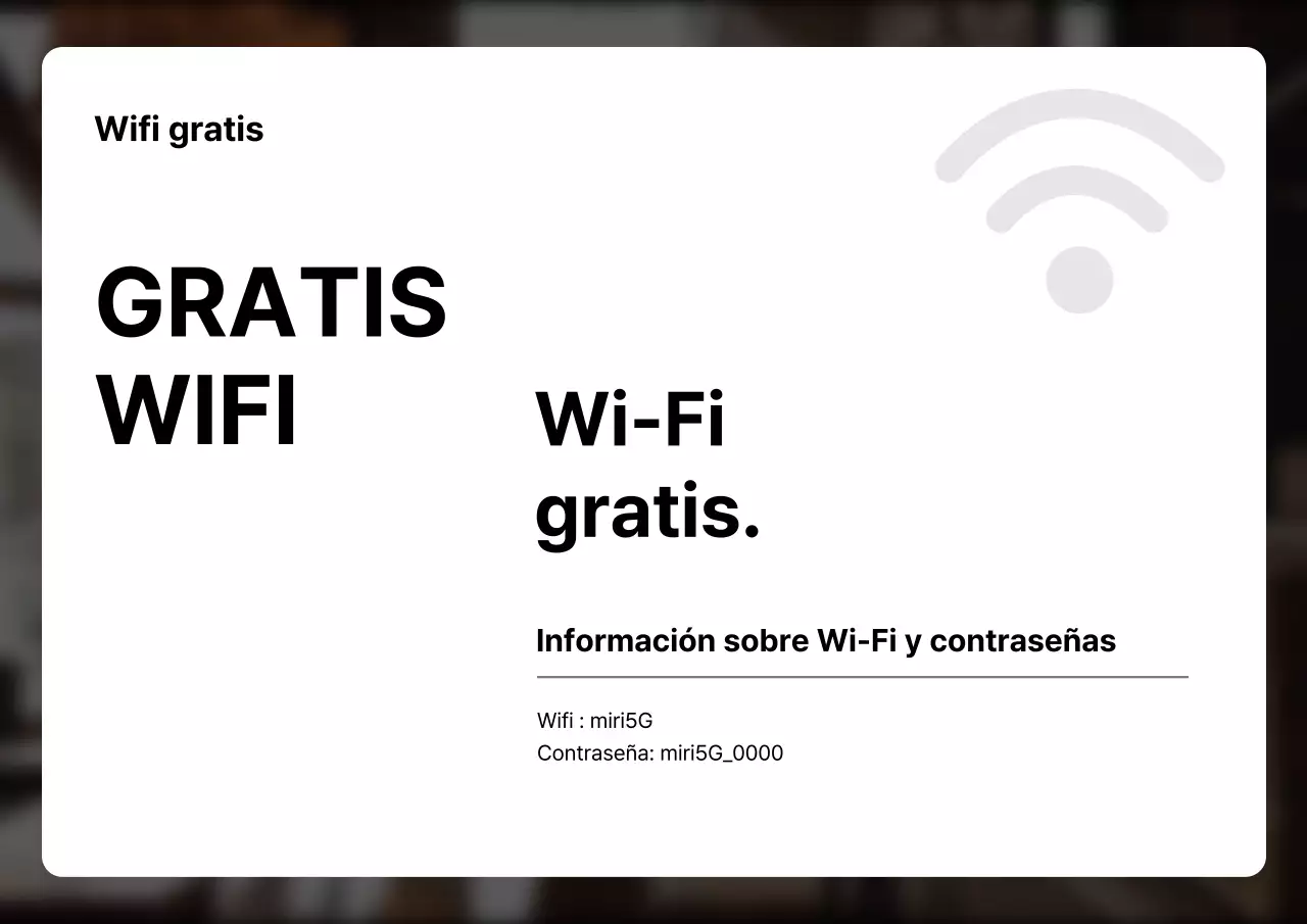 Negro y gris, información wifi minimalista