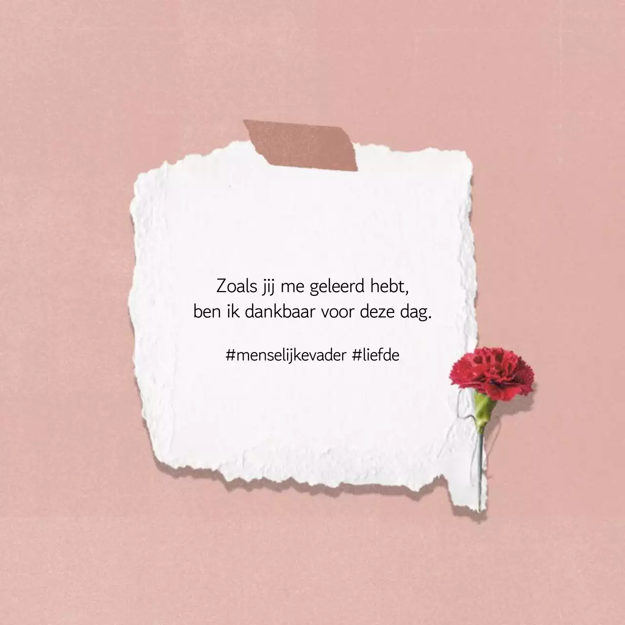 Een sentimentele roze en witte maand van dankbaarheid post