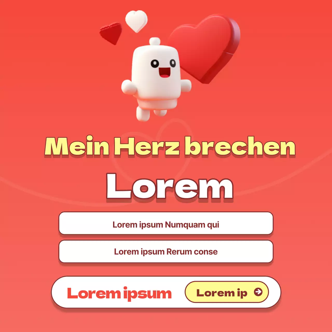 Der süße kleine romantische Persönlichkeitstest von Rot und Gelb