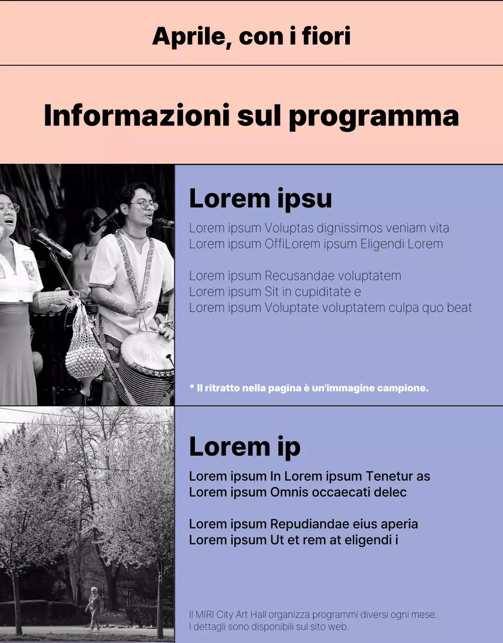Informazioni semplici sul programma di spettacoli color malva e rosa