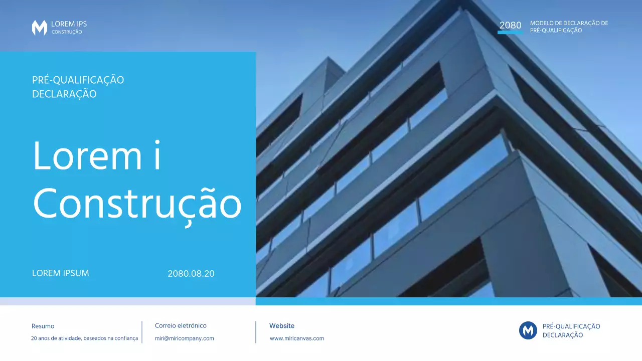 Uma proposta de convite de construção simples em azul e azul claro