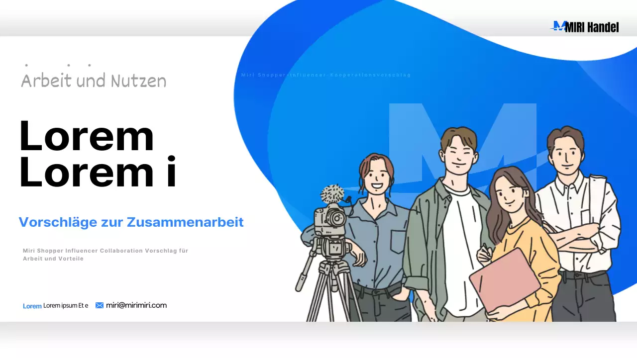 Pop-Art-Kooperationsvorschlag in Blau und Schwarz