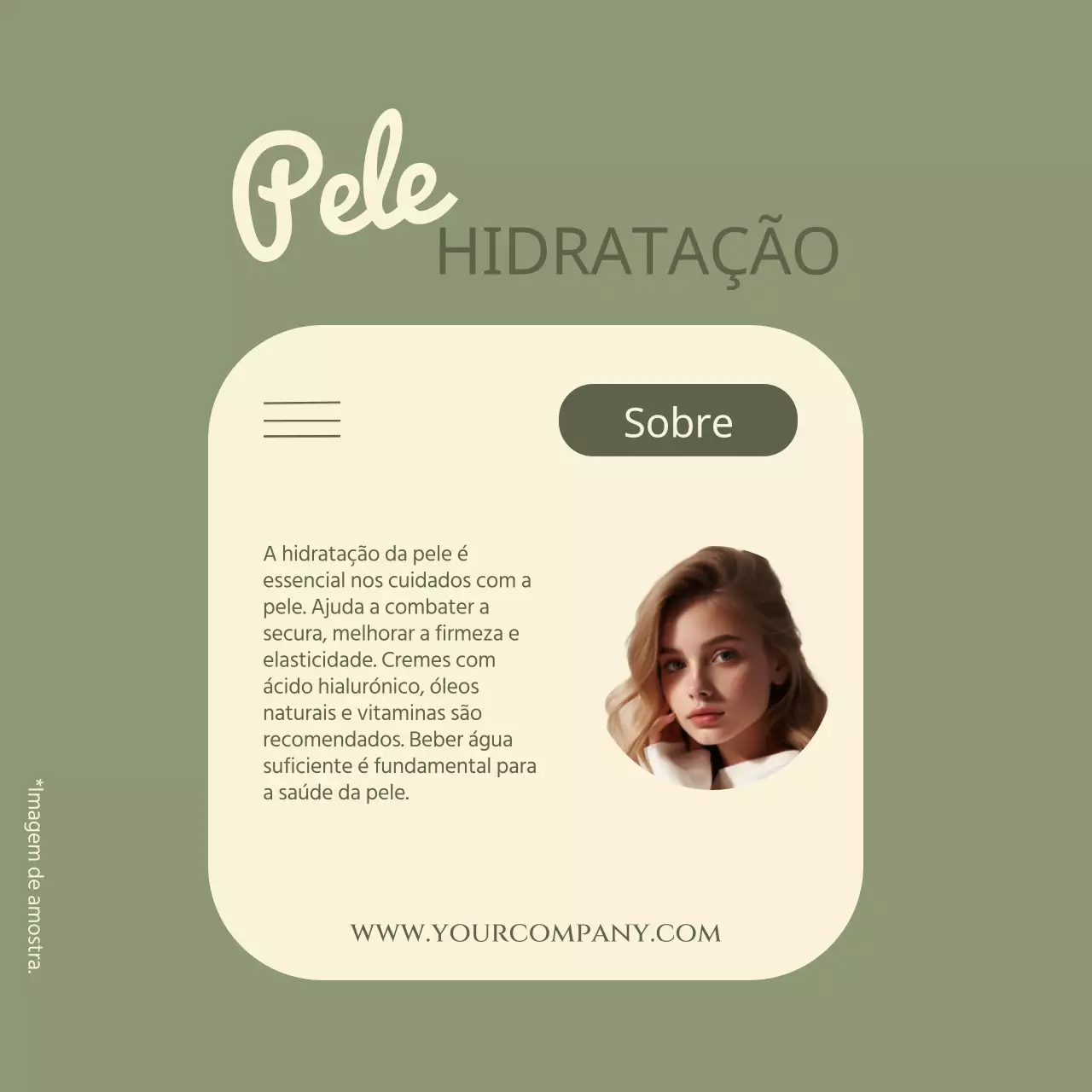 Aviso de Hidratação da Pele Verde Moderna