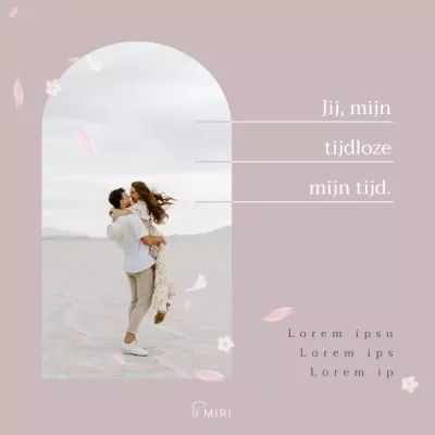 Een eenvoudig, sentimenteel sjabloon in roze voor je schrijfberichten