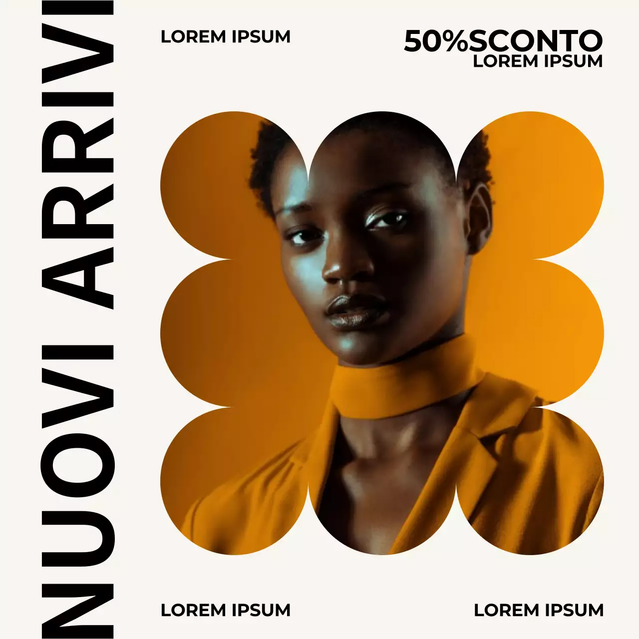 Arancione Bianco Nero Semplice Minimal Nuovi arrivi Promozione