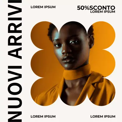 Arancione Bianco Nero Semplice Minimal Nuovi arrivi Promozione